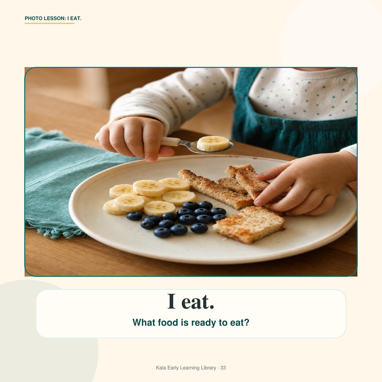 Look inside My First Sentences, I eat page