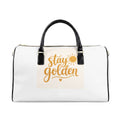 Stay Golden design on a premium faux leather travel bag from Nureli Kids