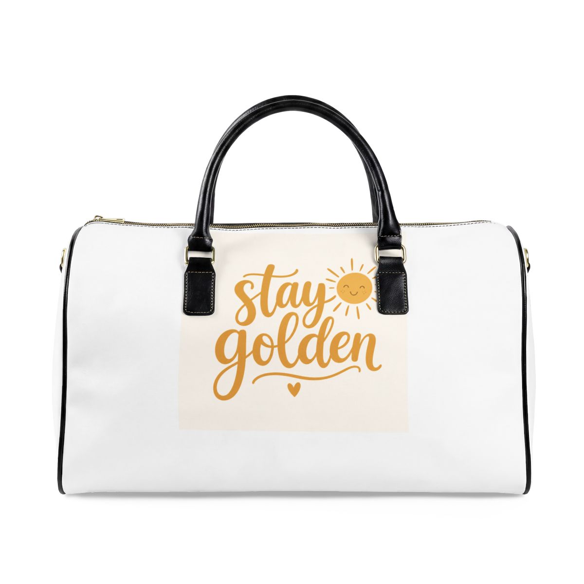 Stay Golden design on a premium faux leather travel bag from Nureli Kids
