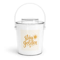 Stay Golden design on a premium ice bucket with tongs from Nureli Kids