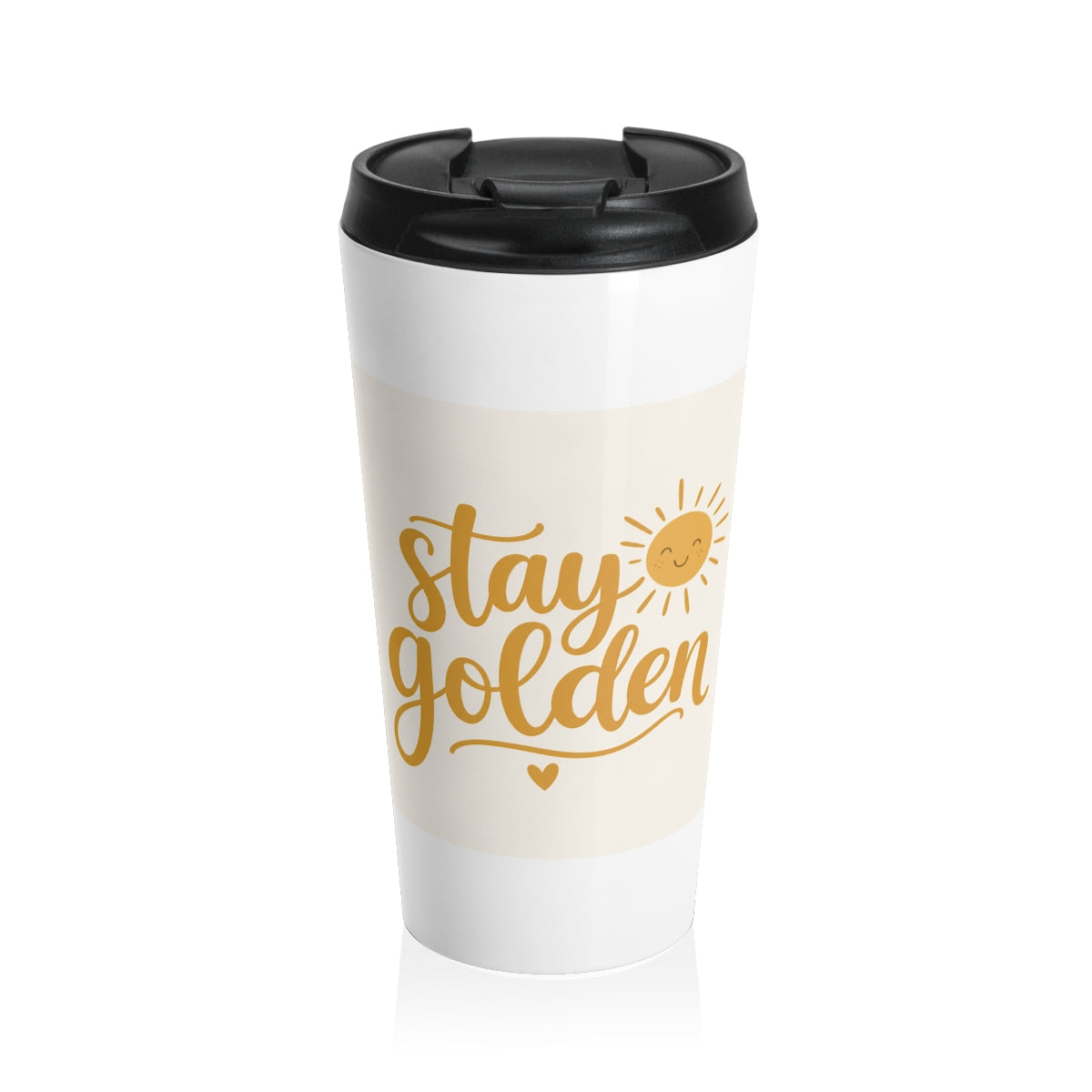 Stay Golden design on a premium stainless steel travel mug from Nureli Kids
