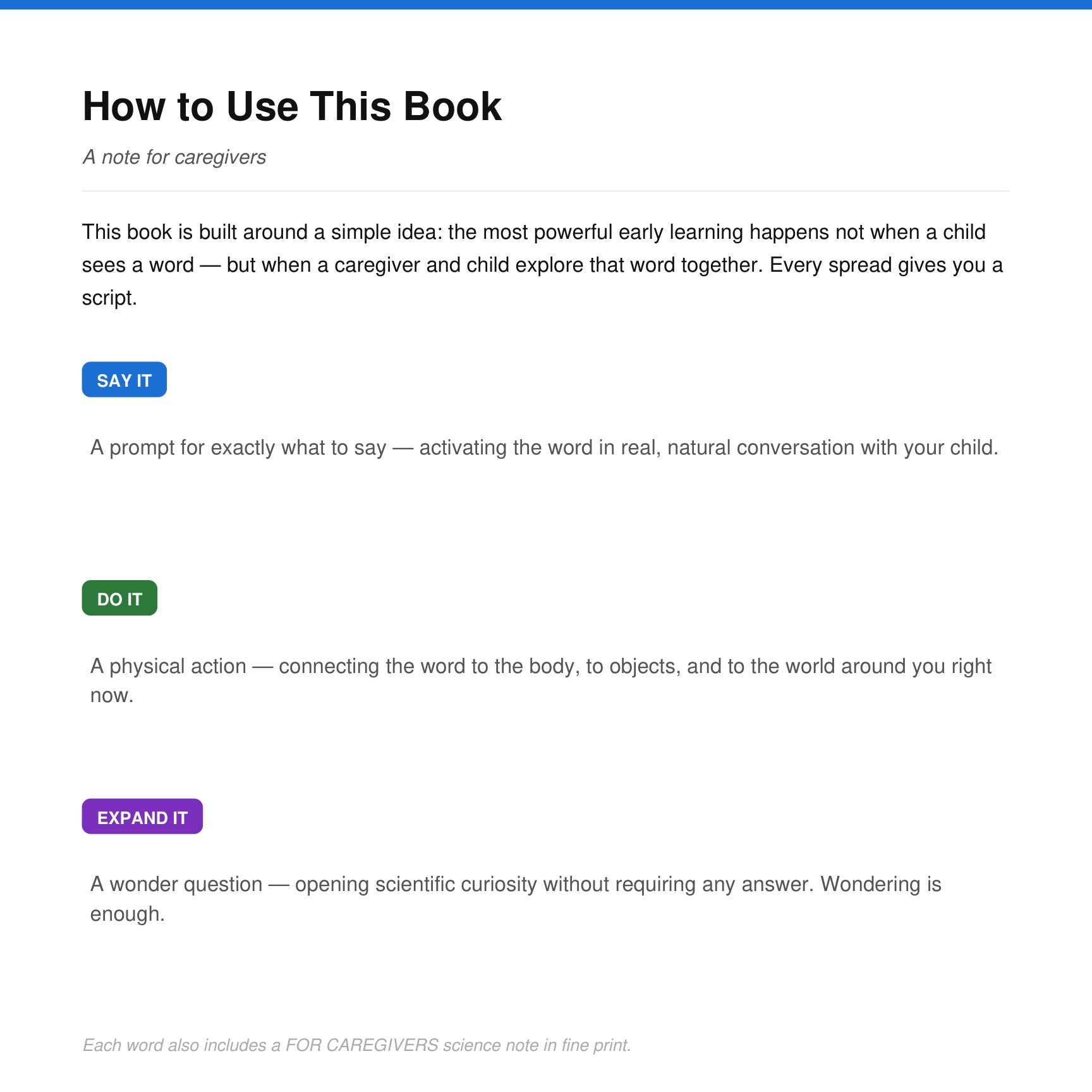 Look inside Technology Words: caregiver guide to the Say It, Do It, Expand It framework