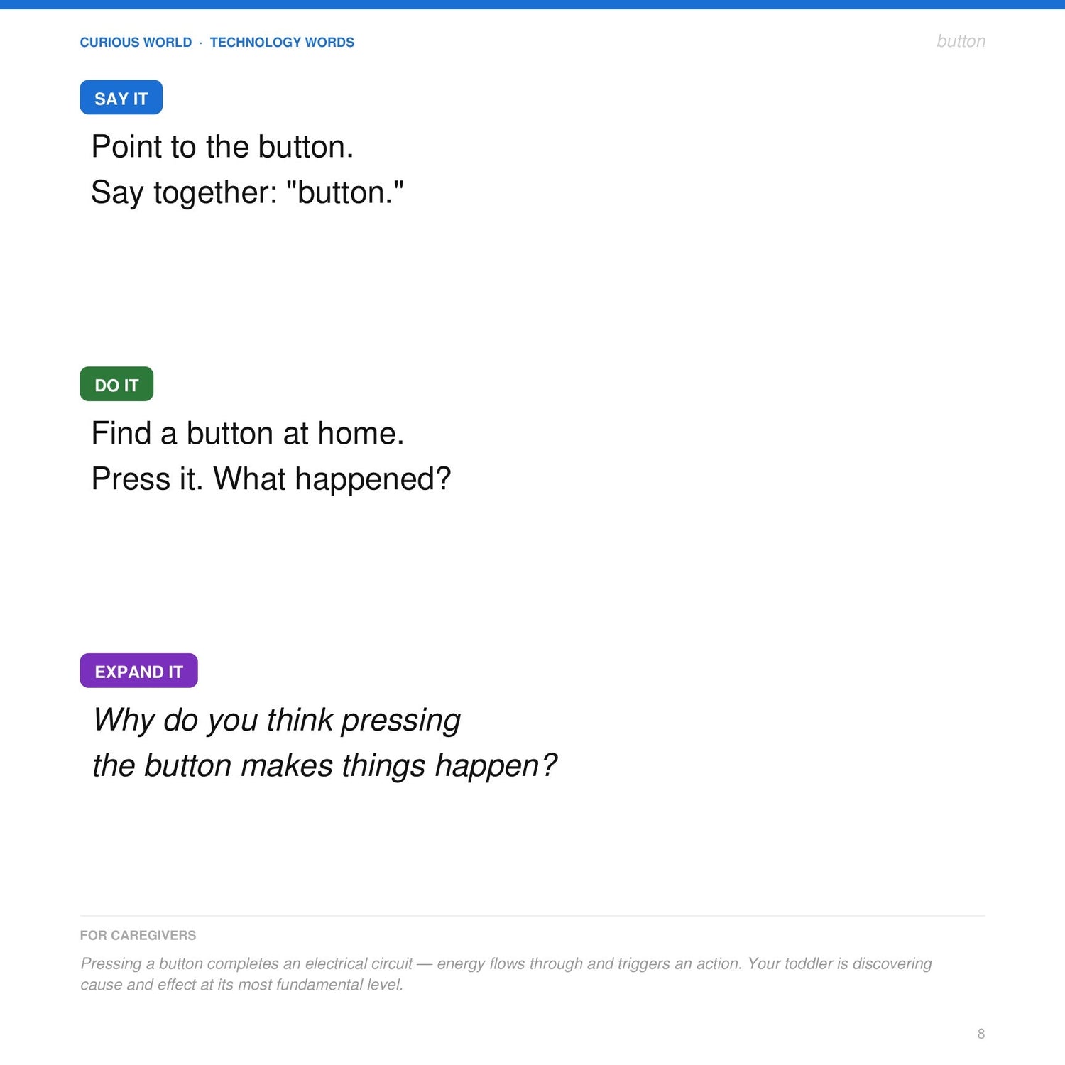 Look inside Technology Words: Say It, Do It, Expand It activity and caregiver science noteTechnology Words: Real-Photo Vocabulary for Curious Toddlers